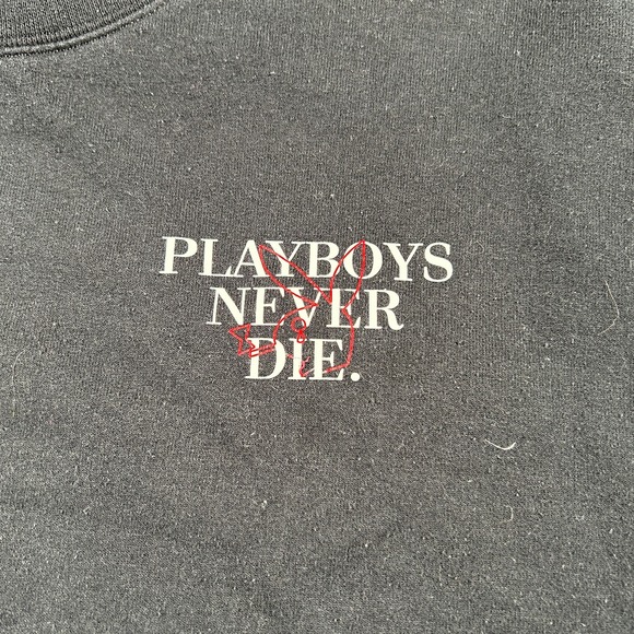 Art Basel 2019 Playboys Never Die Sweatshirt Mens Black Long Sleeve Pullover - Picture 3 of 8